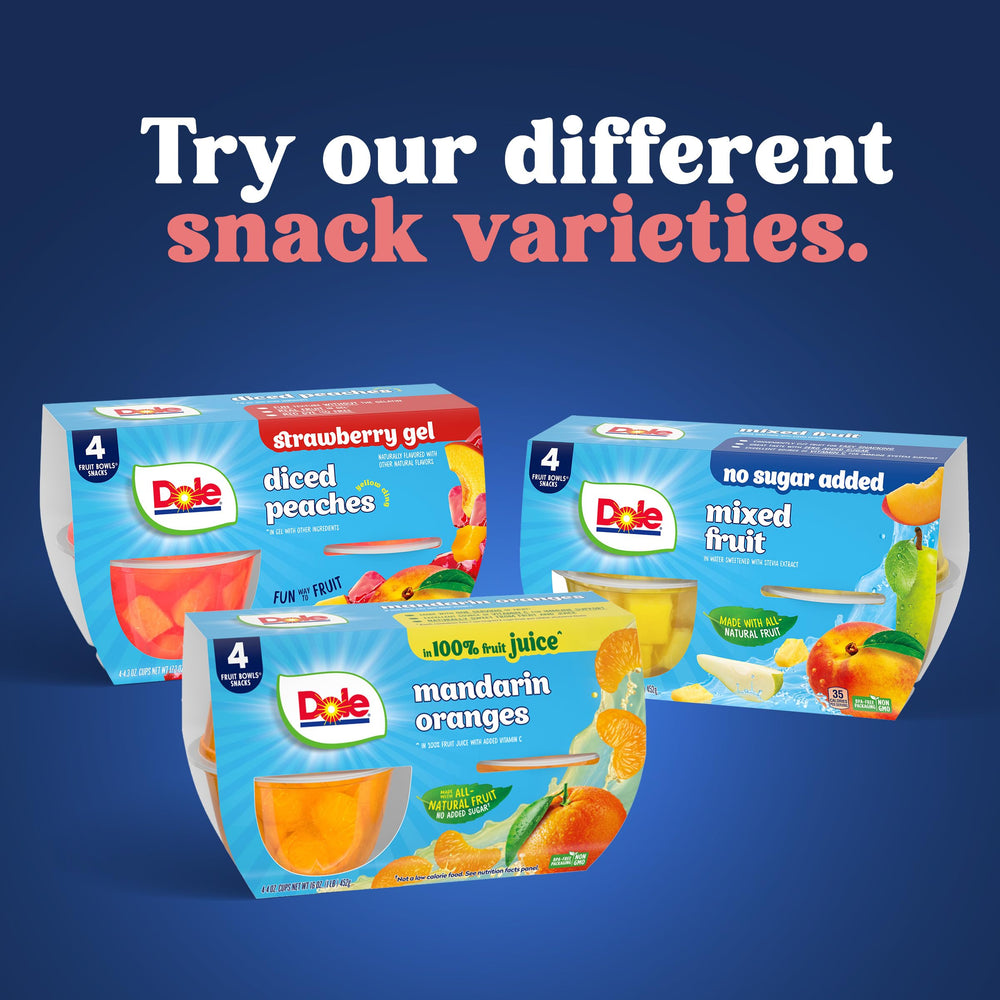 Dole portion-controlled snack cups for easy serving on the move