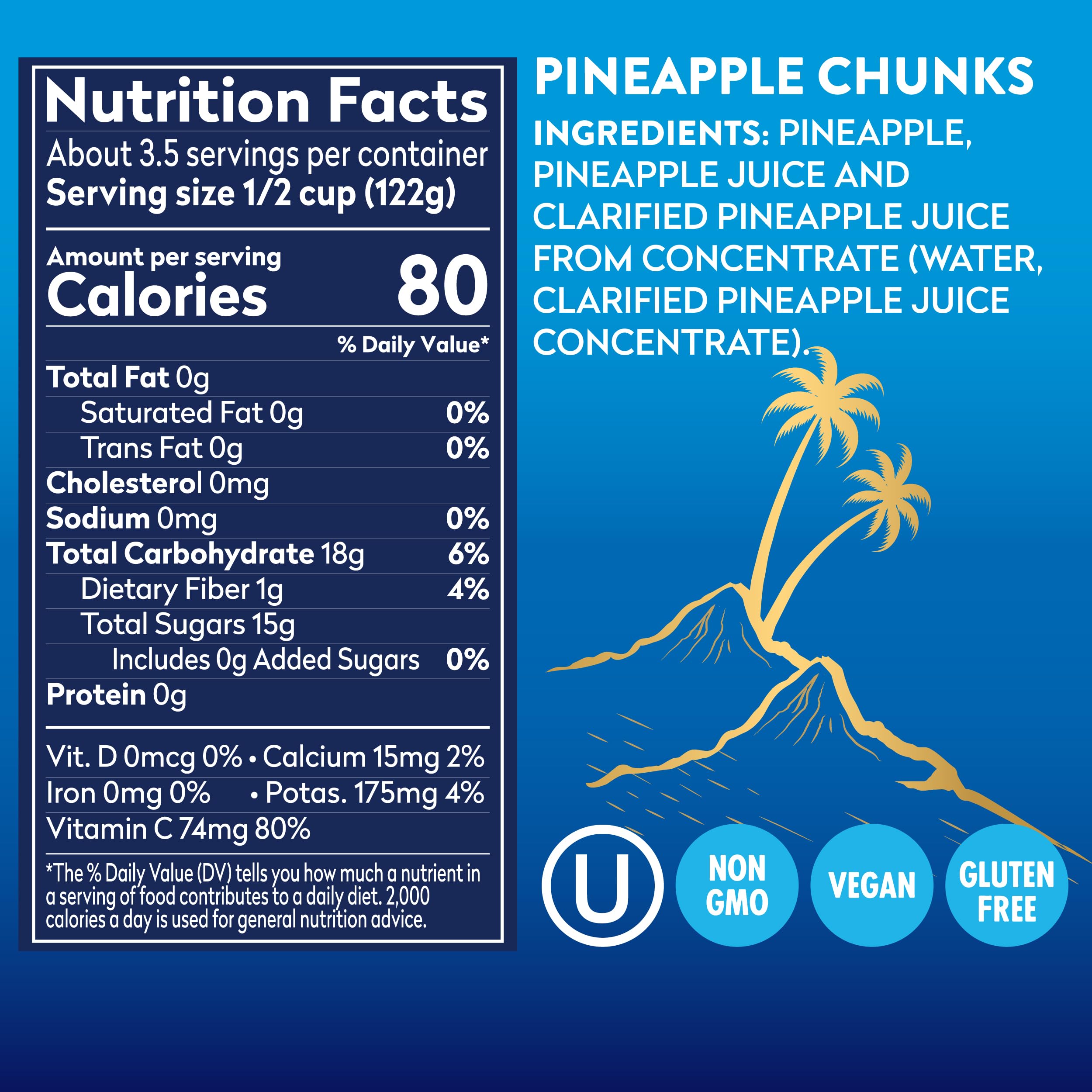 Dole Tropical Gold pineapple chunks in a bowl ready for snacking.