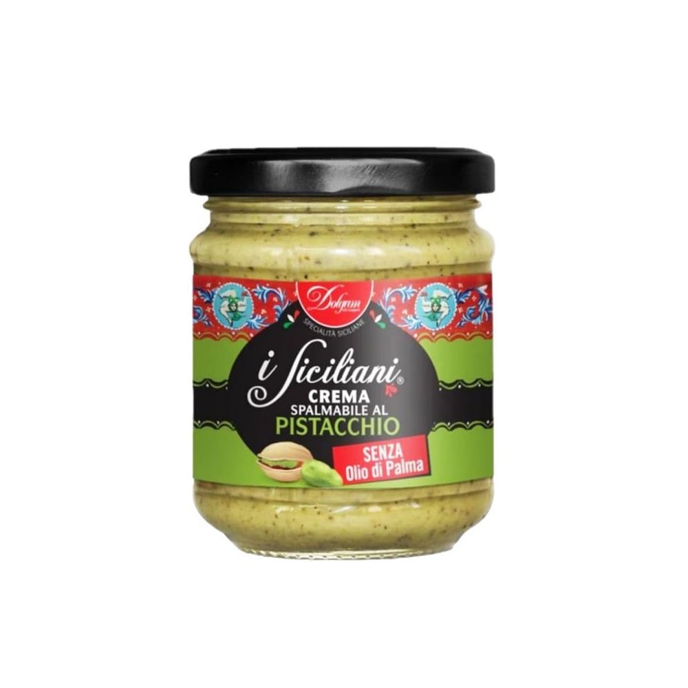 Dolgam Pistachio Spread jar close-up with creamy texture and nutty aroma.