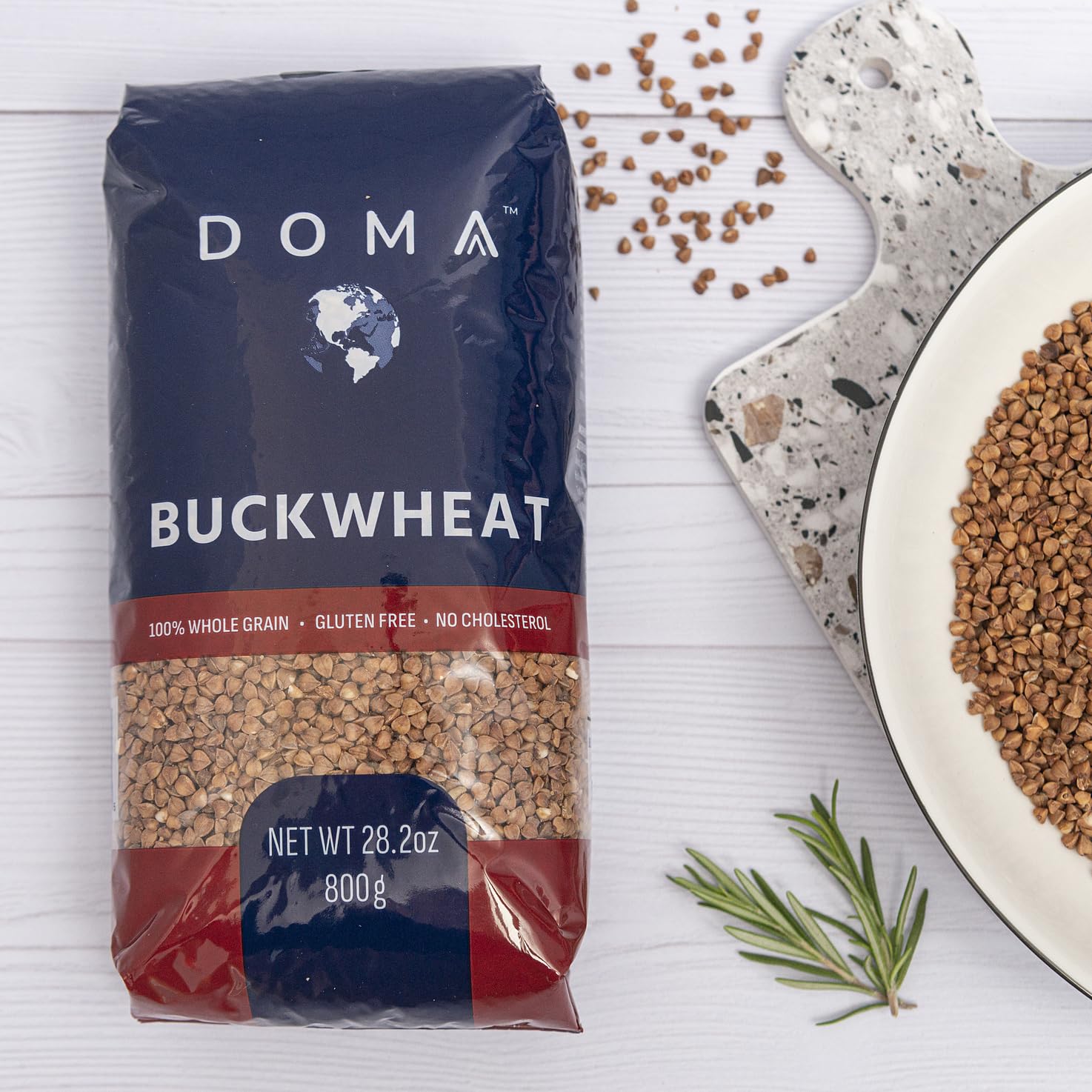 Creamy cooked porridge with DOMA buckwheat, showcasing a comforting breakfast option