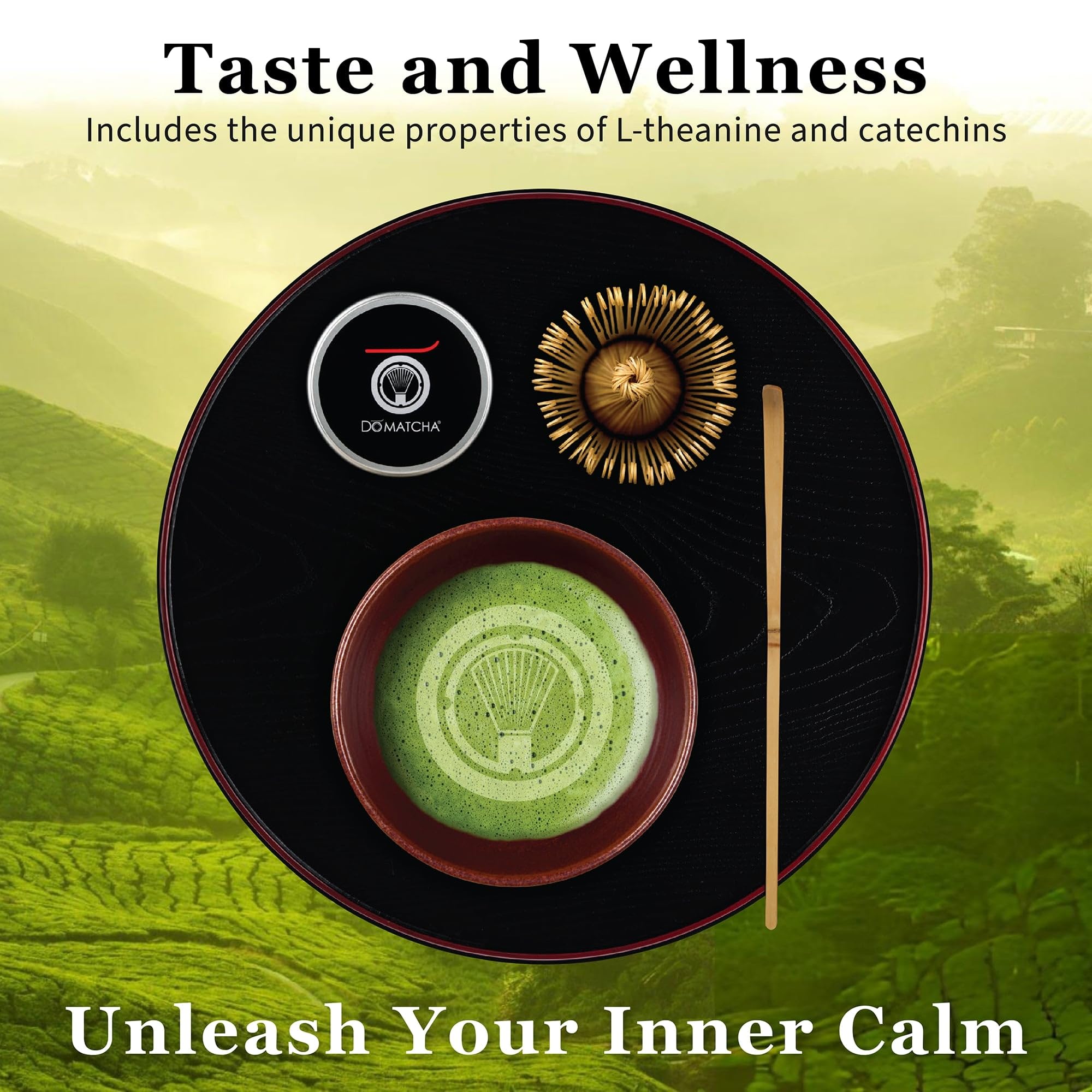 Iced matcha latte with DoMatcha showcases a refreshing green beverage.