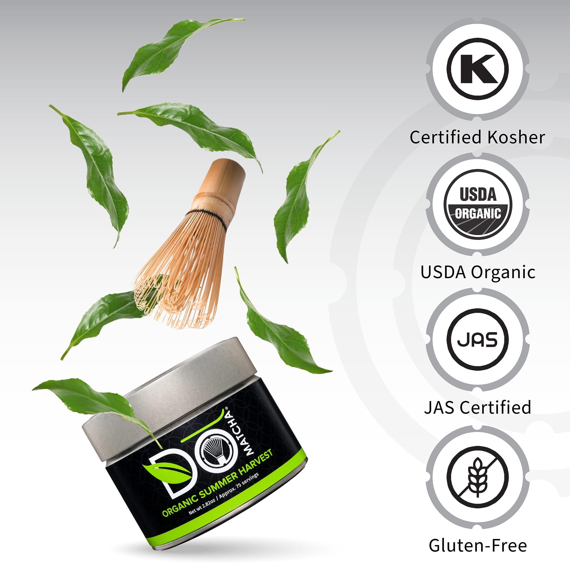 DoMatcha smooth-texture powder shown with scoop for easy measuring.