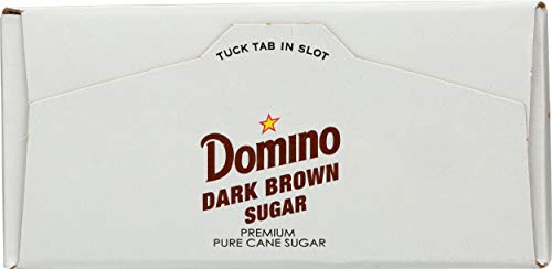 Domino Dark Brown Sugar label detail emphasizes 1lb packaging.