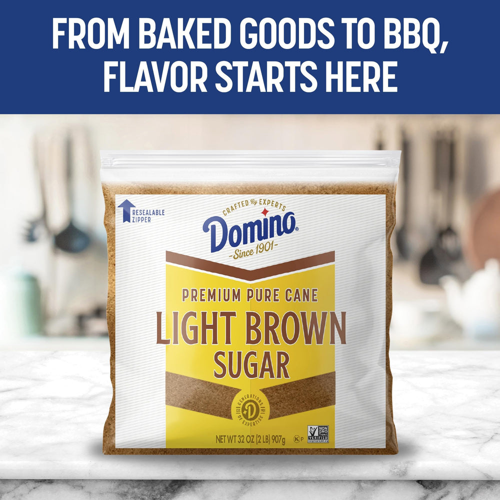 Domino Light Brown Sugar cookies closeup highlighting chewy texture and caramel flavor.