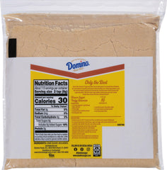 Domino Light Brown Sugar zipper bag closeup showing reseal freshness for recipes.