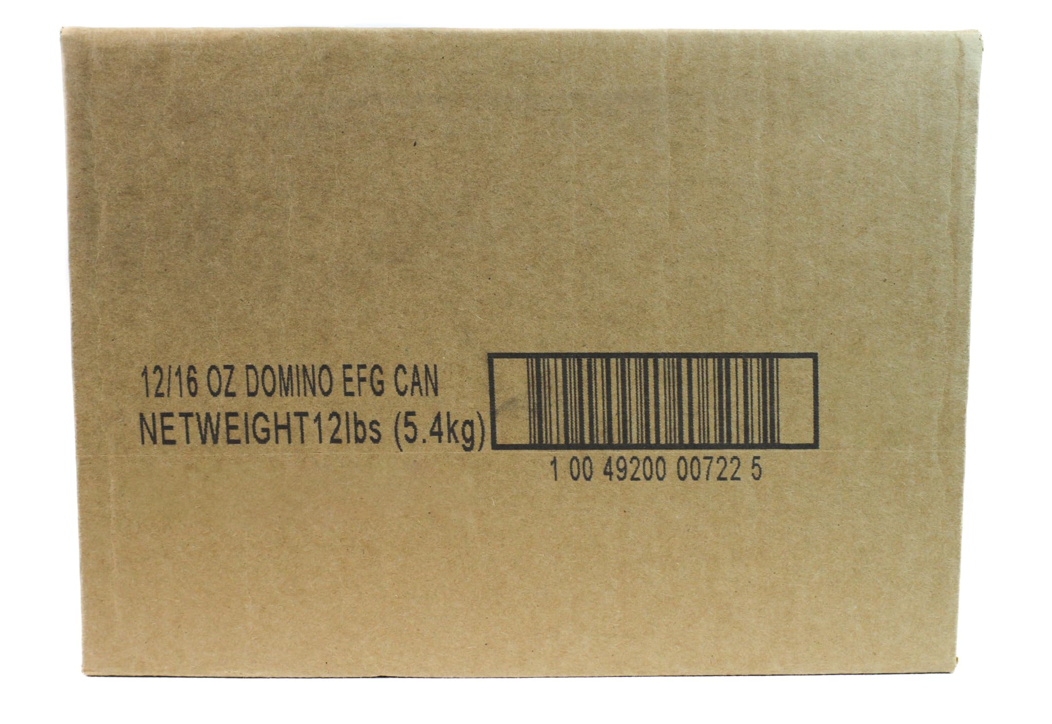 Domino packaging detail with resealable spout for freshness.