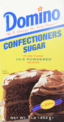 Domino 1lb pack of pure cane confectioners sugar for silky frostings.