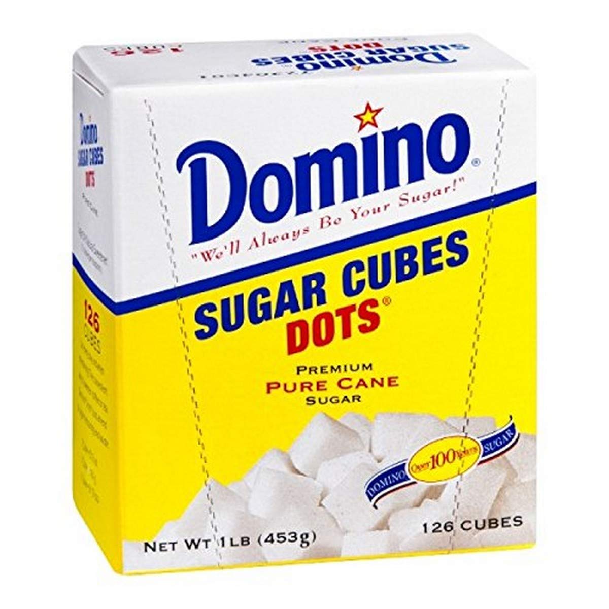 Domino Sugar 1lb packaging highlights premium pure cane for everyday baking.