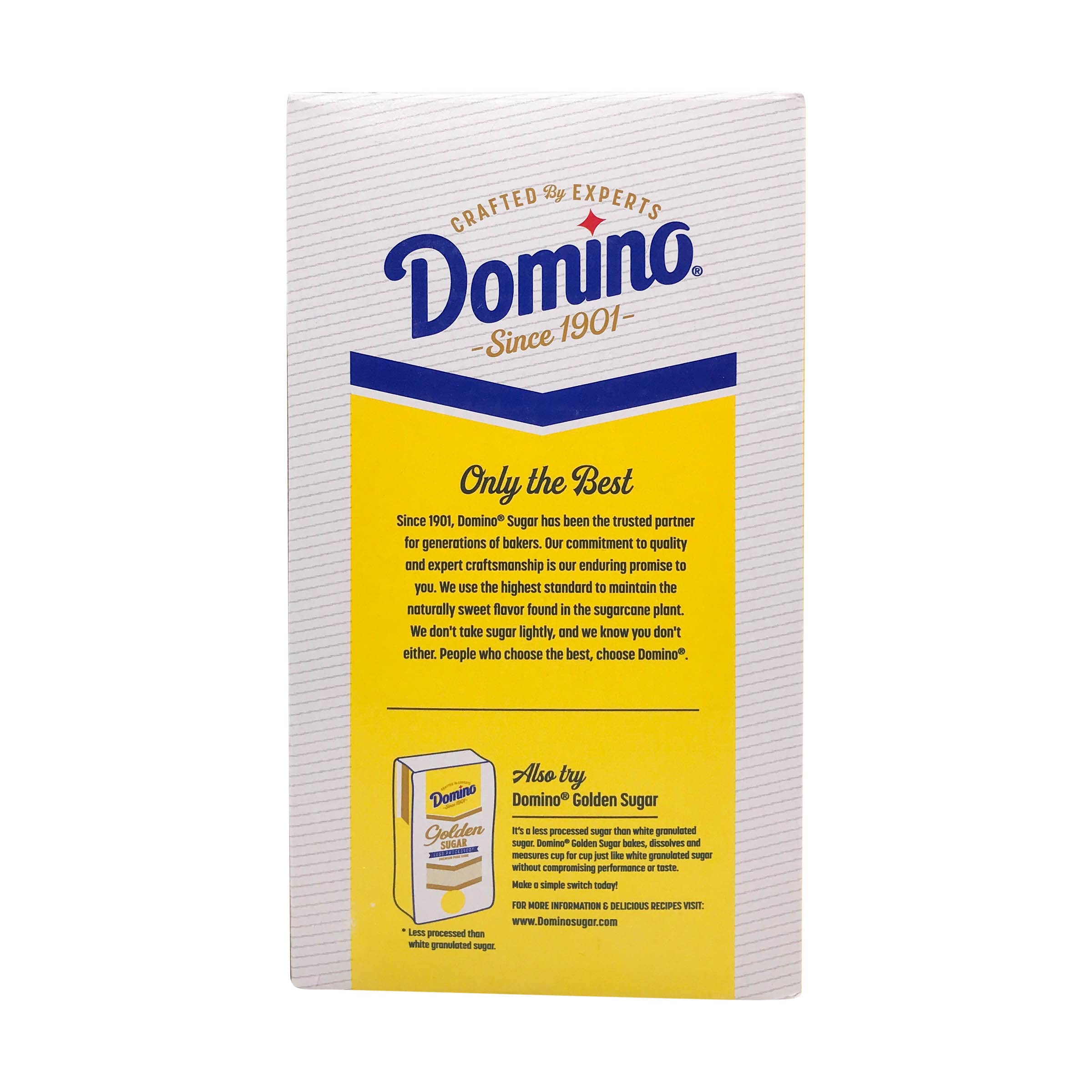 Domino Cane Sugar label detail highlights purity and quality