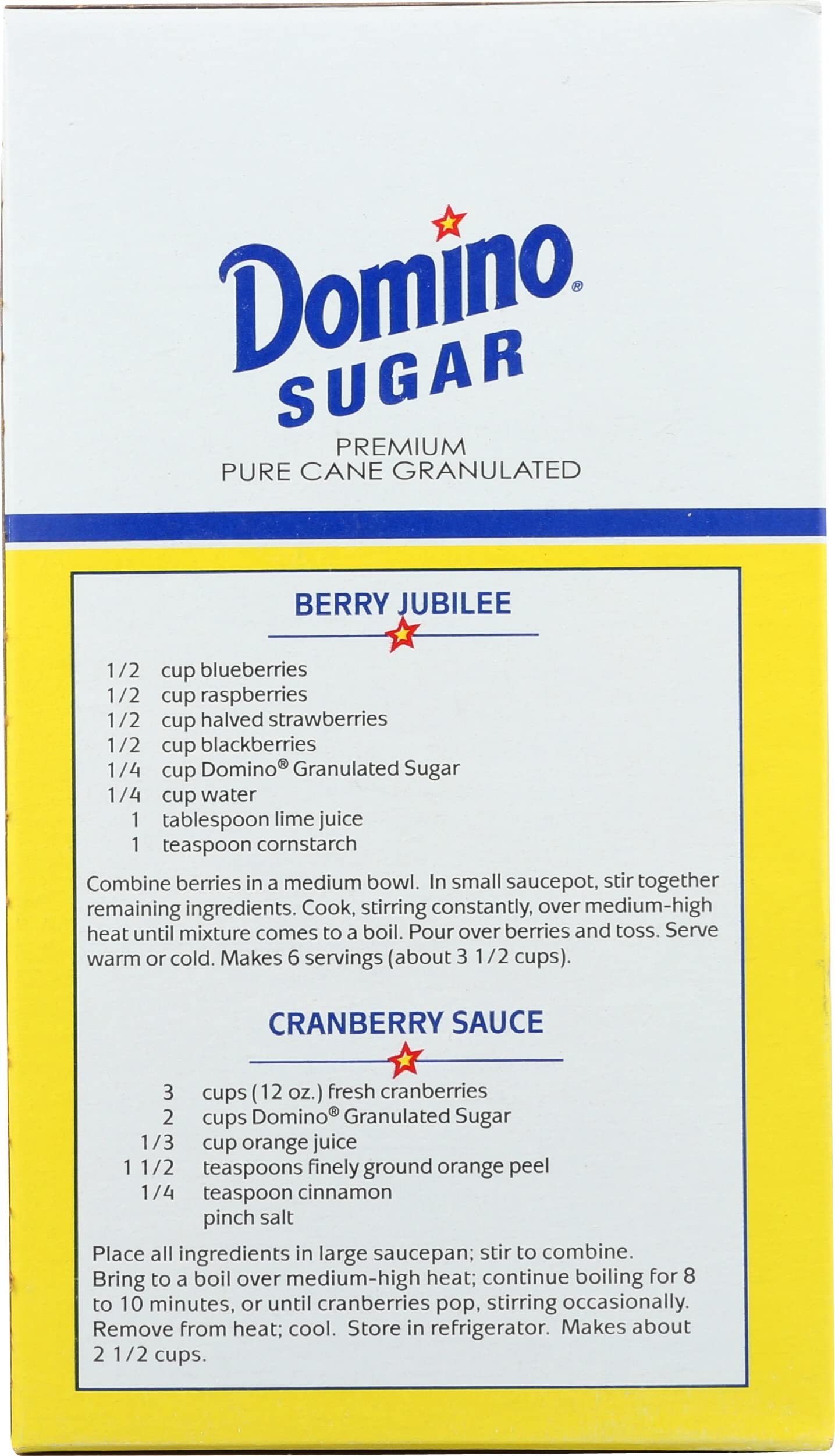 Domino Cane Sugar packaging shown for pantry storage