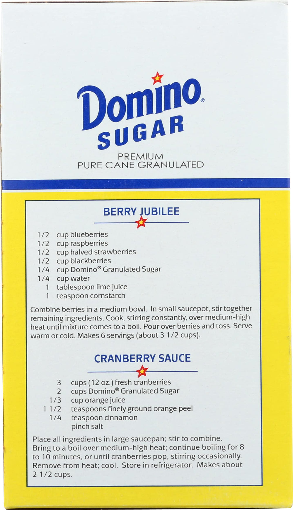 Domino Cane Sugar packaging shown for pantry storage