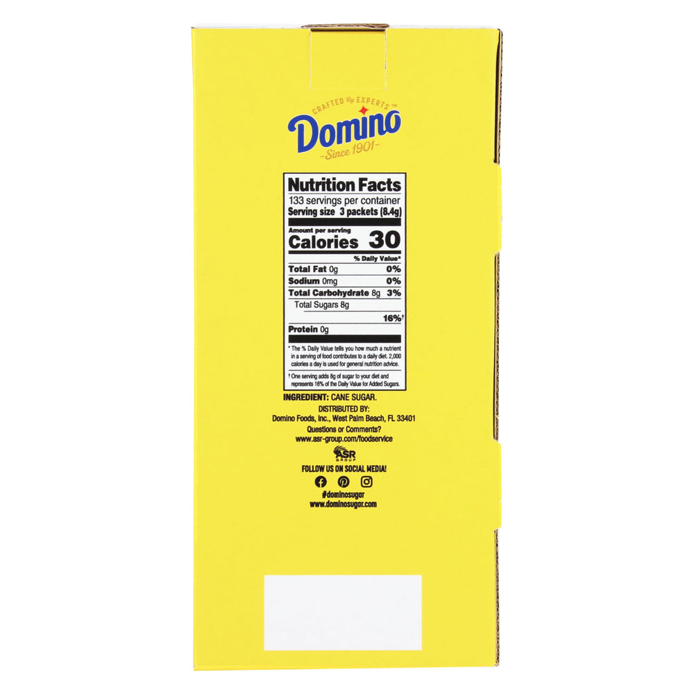 Domino sugar packets at a coffee station ready for self-serve