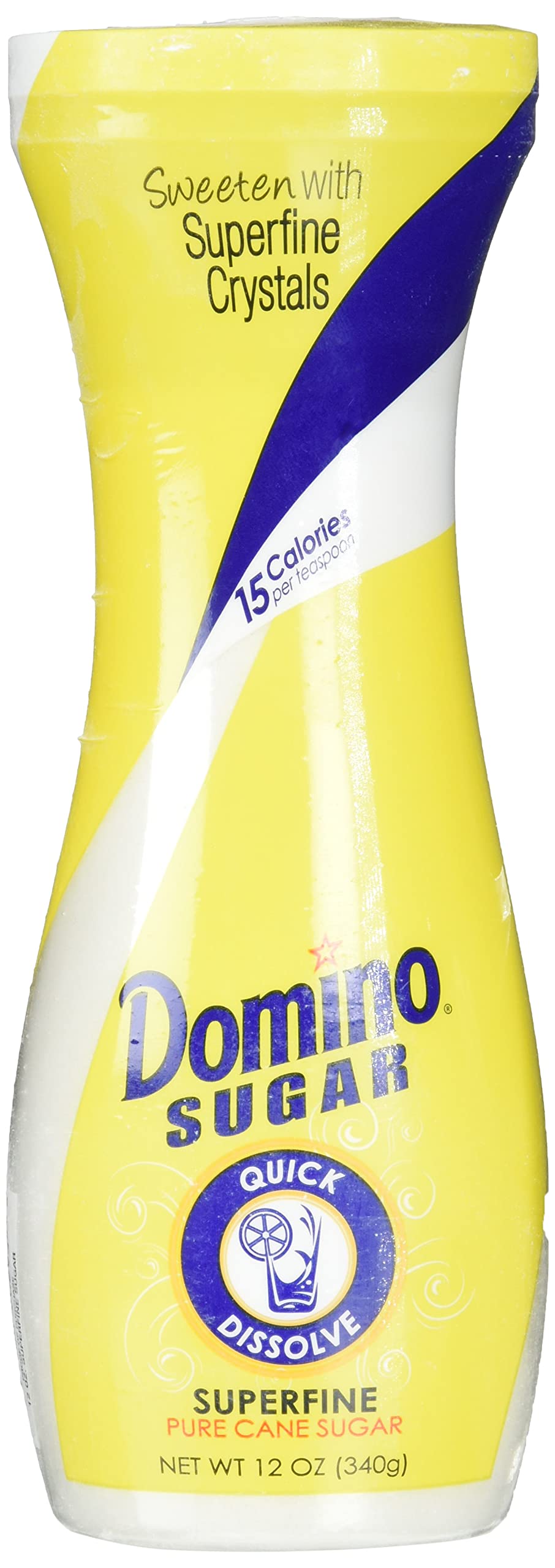 Domino White Sugar quick-dissolve in a flip-top bottle showing convenient packaging