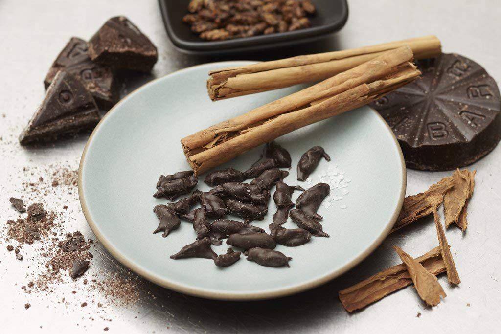 Don Bugito chocolate-covered crickets with sea salt: gluten-free indulgence.