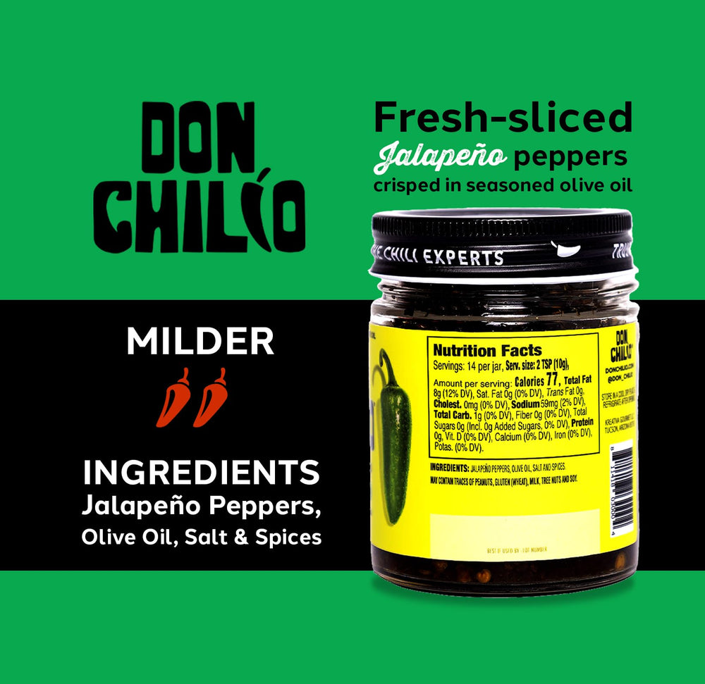Don Chilio Mild Jalapeño Chile Crisp on tacos for extra kick.
