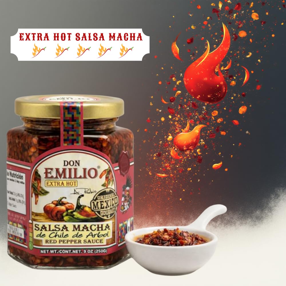 Don Emilio Hot Chili Salsa Macha ice cream swicy concept for dessert pairing.
