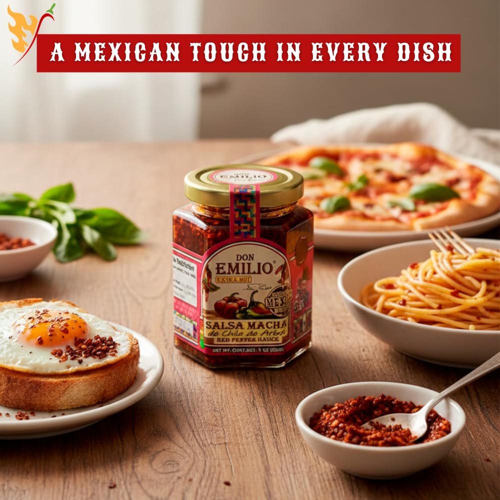 Don Emilio Hot Chili Salsa Macha ramen bowl adds depth and heat to broth.