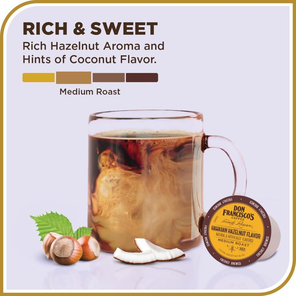 Close-up of Hawaiian Hazelnut pods with hazelnut aroma and coconut notes.