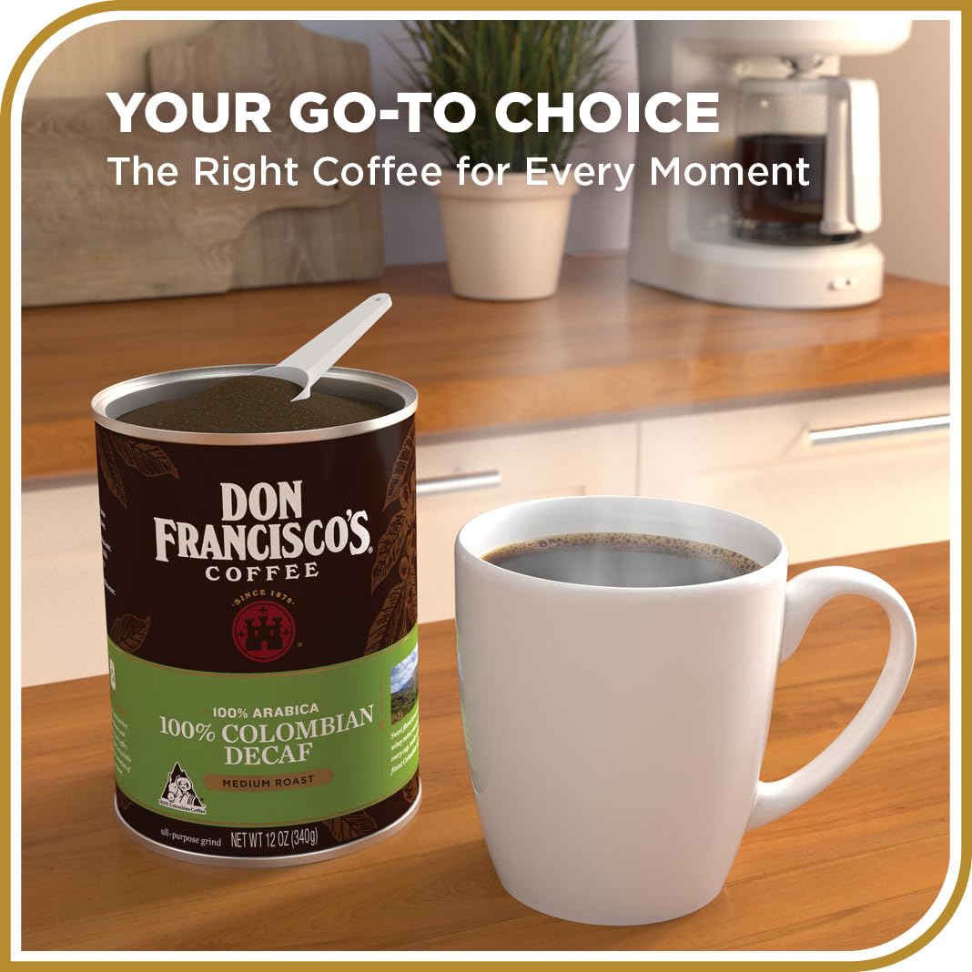 Don Francisco's decaf aroma floral; delicate fragrance enhances a calm morning