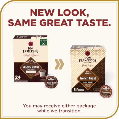 Don Francisco's French Roast Arabica beans with smoky aroma for a bold cup.