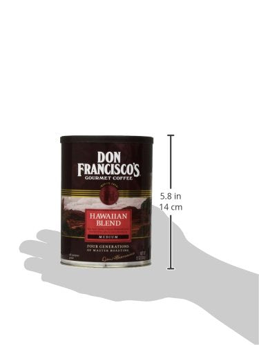 Close-up beans show premium Arabica richness in Don Francisco's blend.