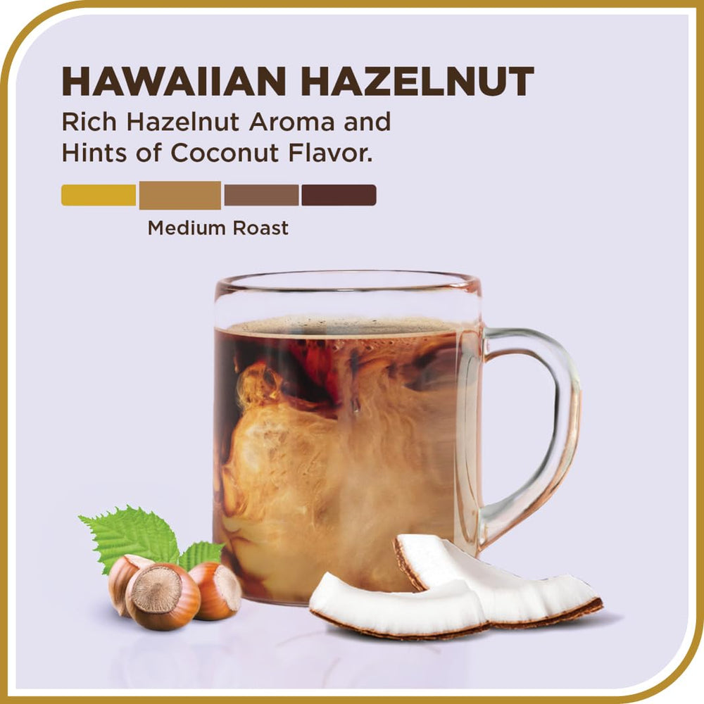 Don Francisco's Hawaiian Hazelnut aroma rises from a steaming cup.