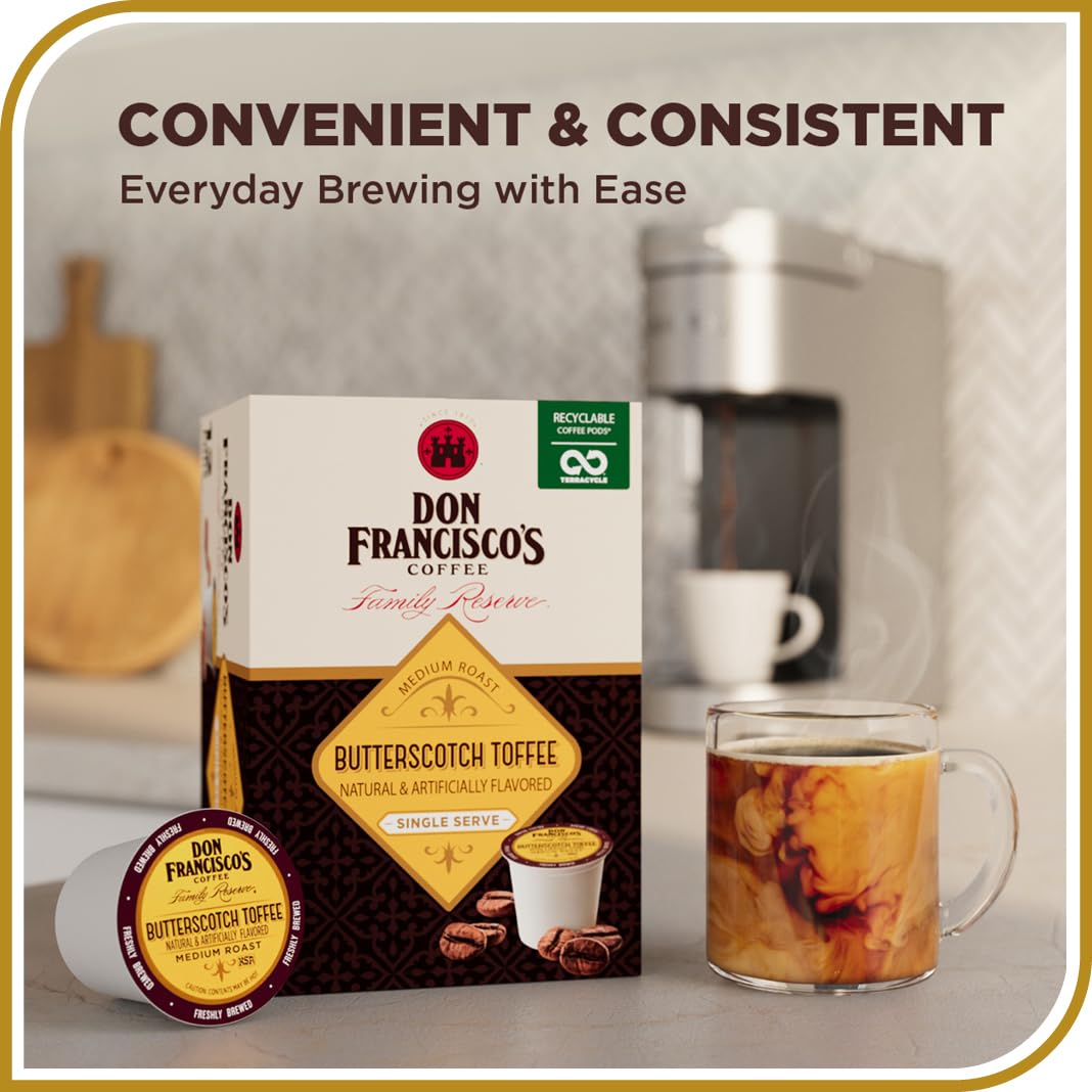 Keurig-compatible Don Francisco's coffee pods enable fast, consistent brewing at home or work.