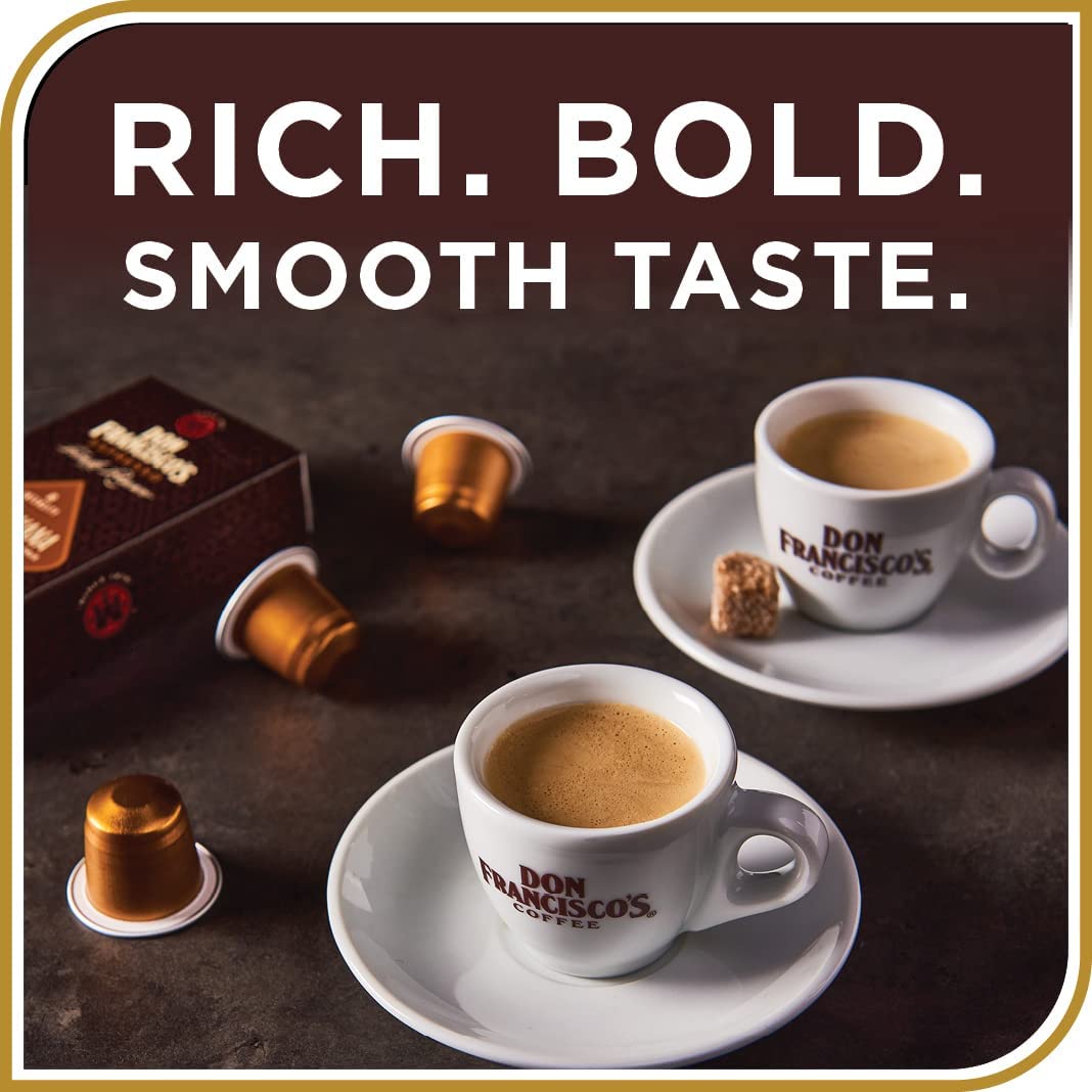 Don Francisco's Organico pod offering balanced, sweet organic espresso for daily use.