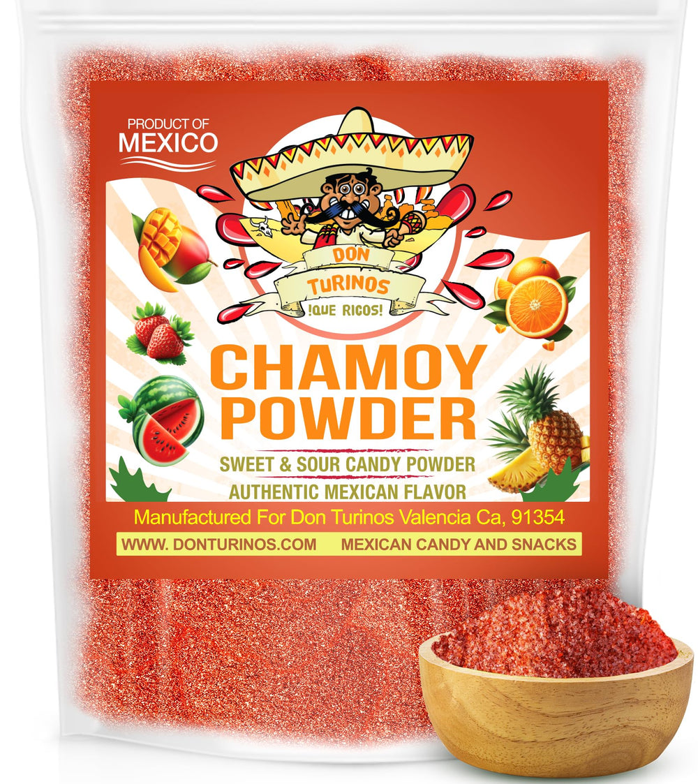 Don Turinos Chamoy Powder 12oz bag front, perfect for fruit and snacks.