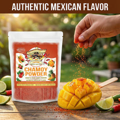 Don Turinos Chamoy Powder rim on a glass for bold drinks.