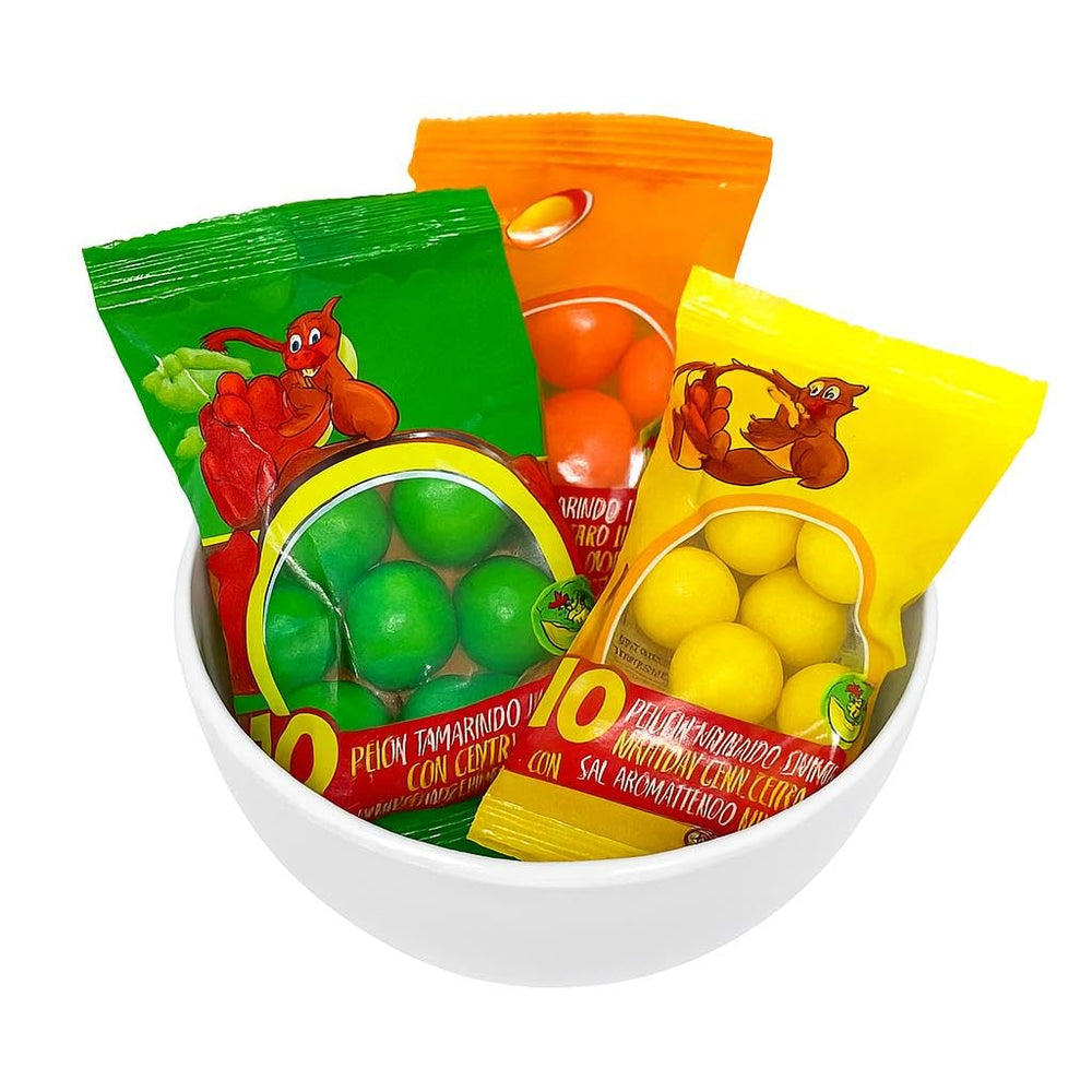 Don Turinos Tamarindo Dots spicy closeup: bold heat enhances snack time.