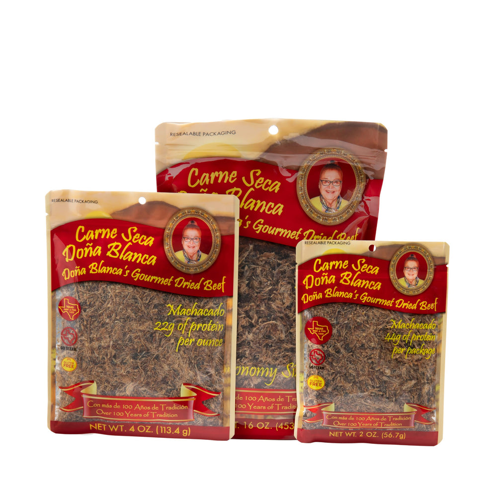 Dona Blanca American-made jerky packaged for fresh protein bites.