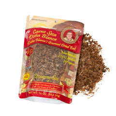 Dona Blanca high-protein snack visible in bite-sized pieces.