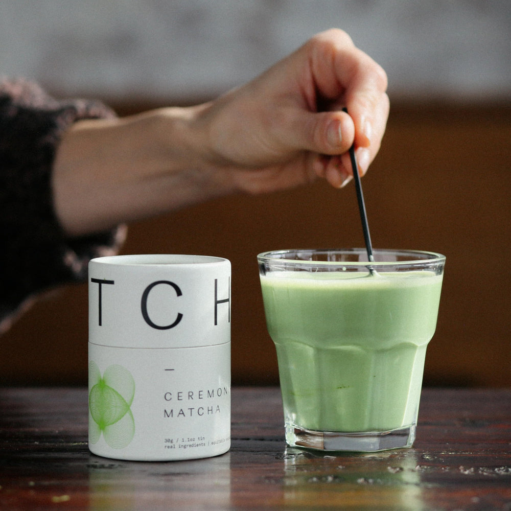 DONA matcha in a bowl shows vivid green color for whisking