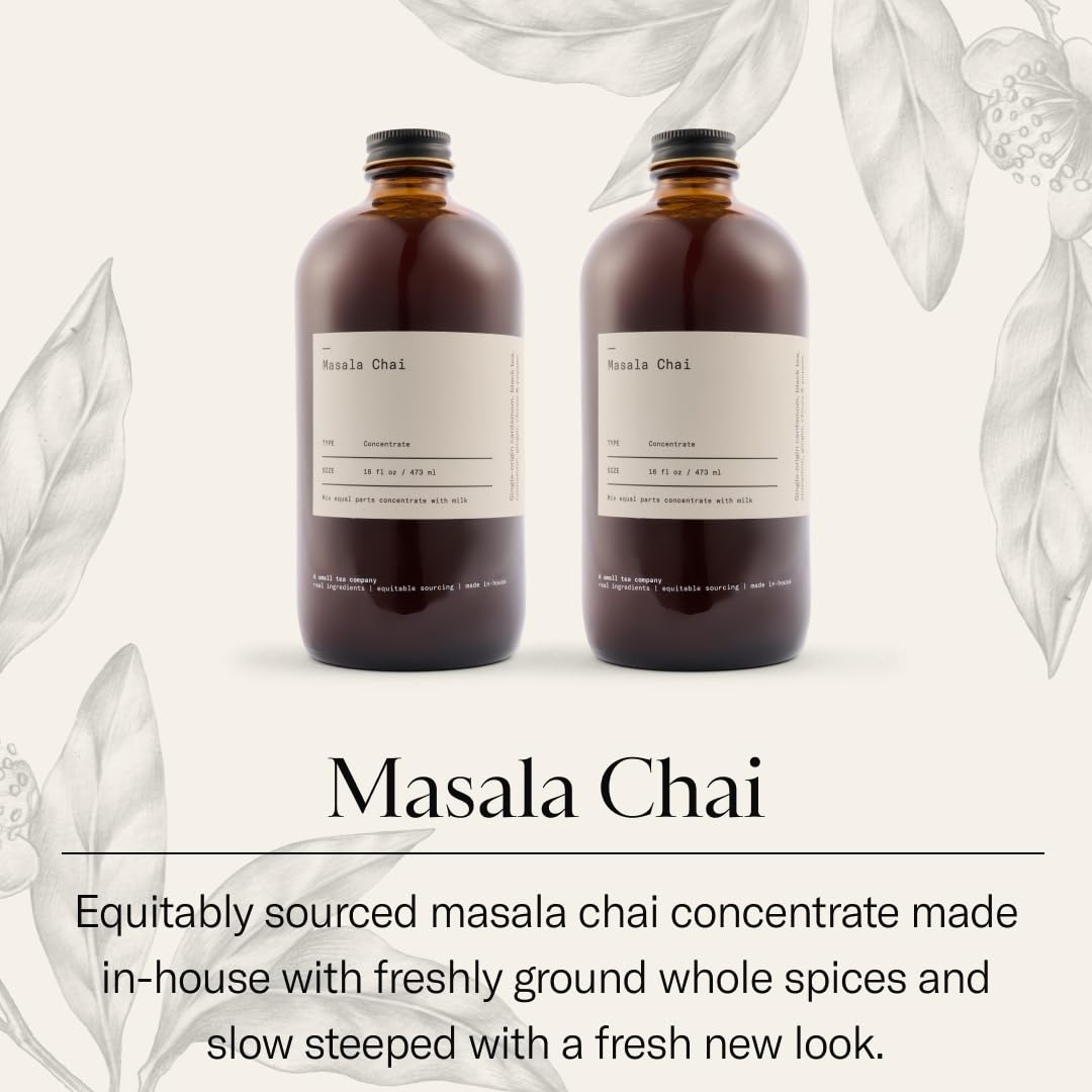 DONA Original Masala Chai concentrate bottle back label reveals ingredients and brewing notes