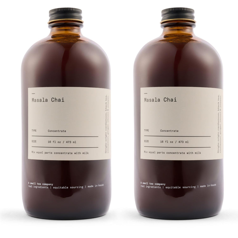 DONA Original Masala Chai concentrate bottle front showing bold spice blend for hot or iced chai