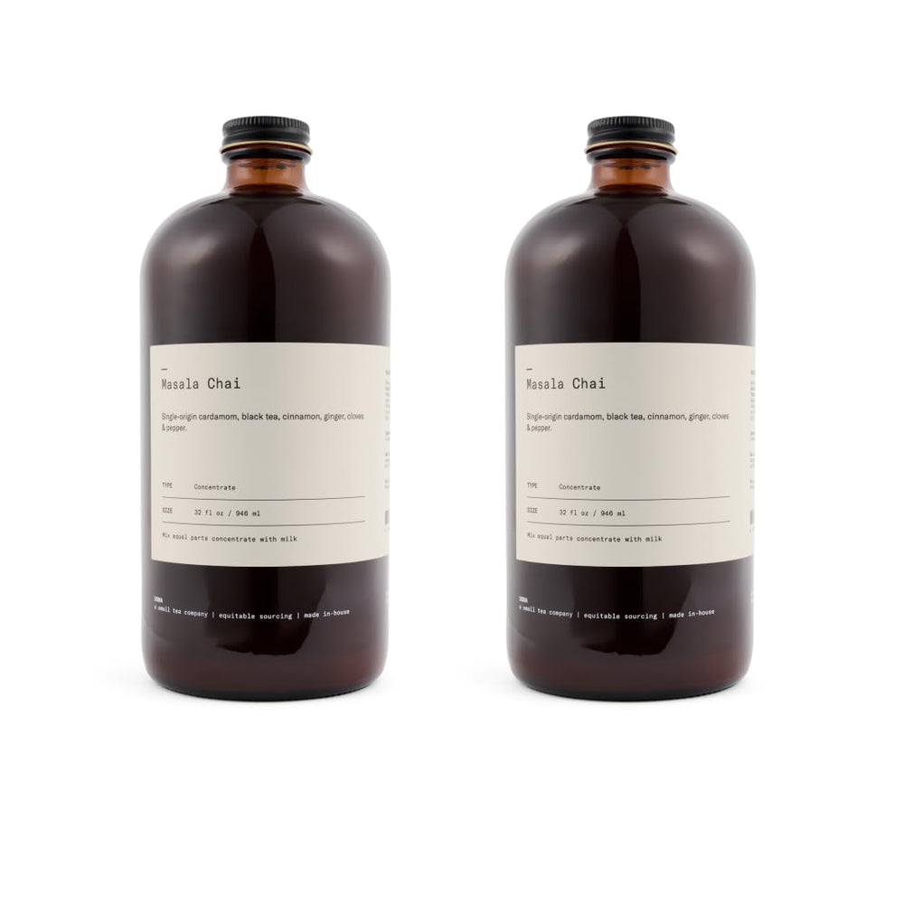 DONA Original Masala chai concentrate bottle shows bold spices for cafe-style brews.