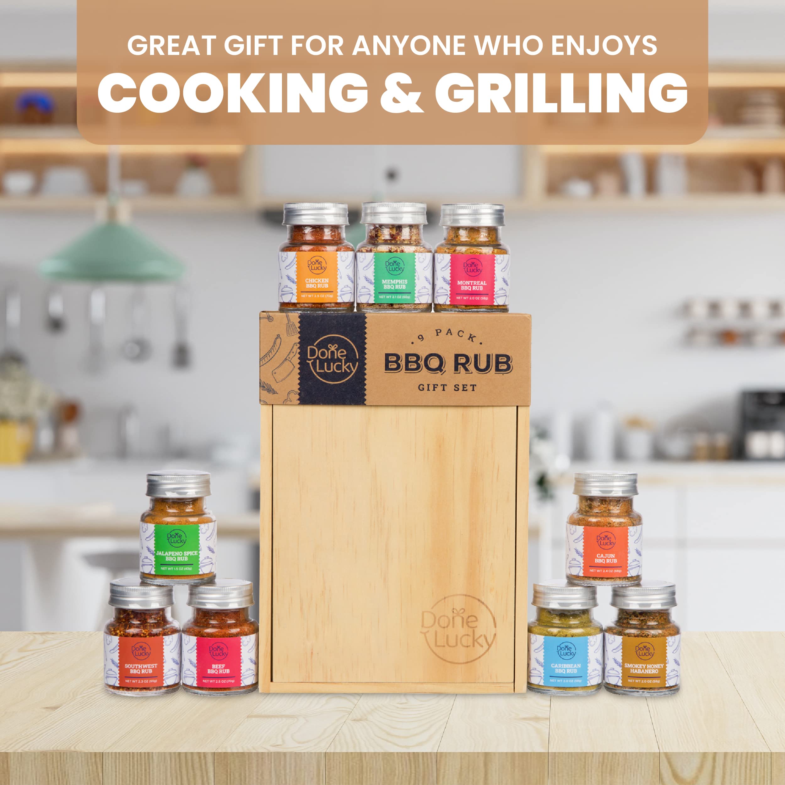 Done Lucky BBQ Rub Gift Set packaging communicates luxury and lasting shelf appeal