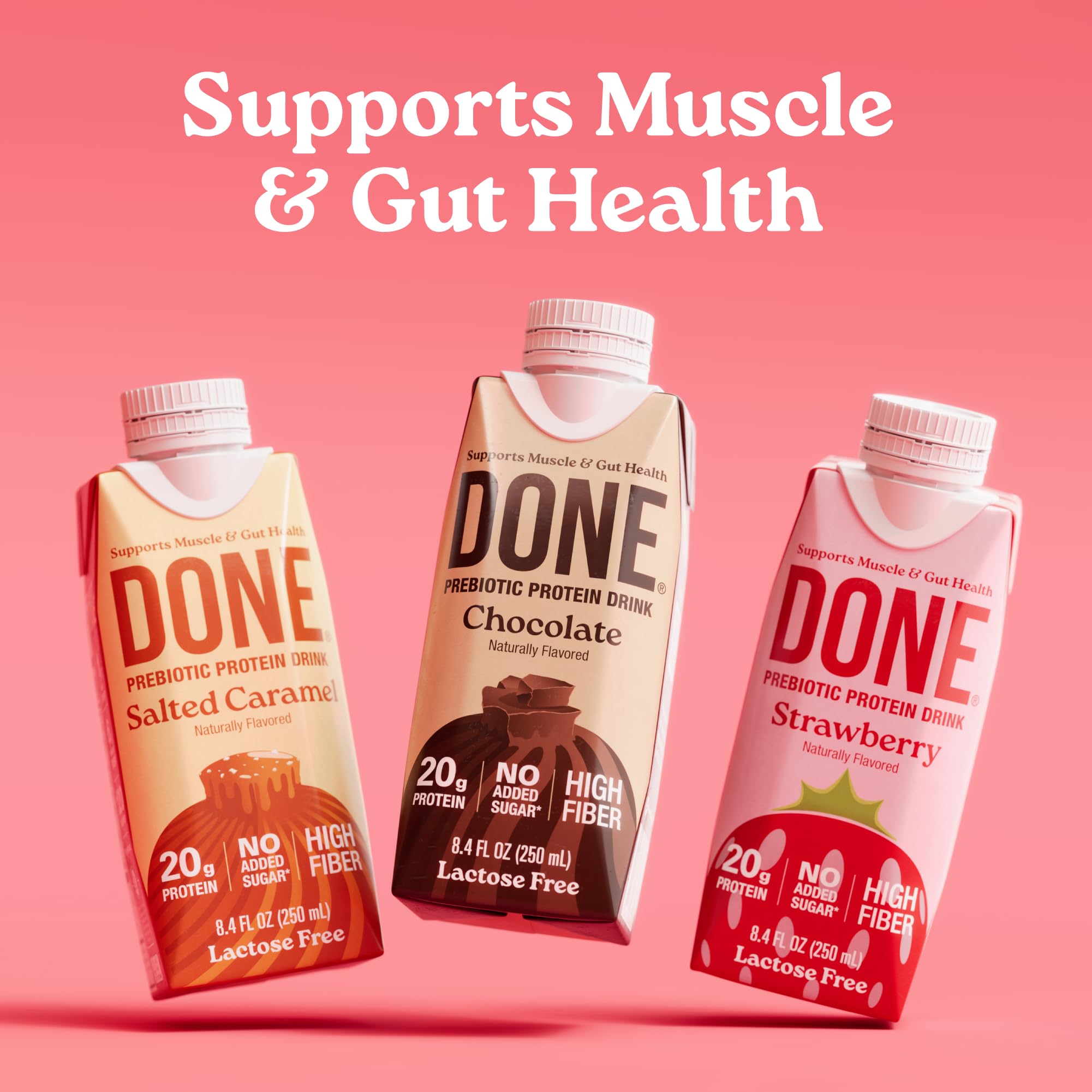 DONE prebiotic protein drink 15-pack box for convenient nutrition on the go