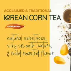 Steaming cup of Dongsuh Corn Tea inviting a caffeine-free break.
