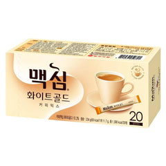 Dongsuh Maxim Mocha White Gold coffee sticks pack for quick, creamy coffee.