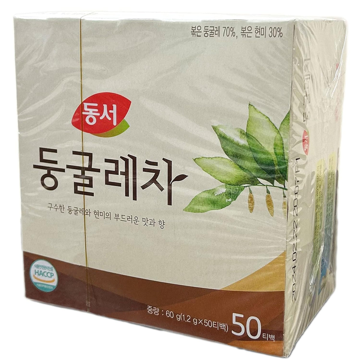 Dongsuh Solomon's Seal Tea bag closeup, caffeine-free herbal calm in a cup