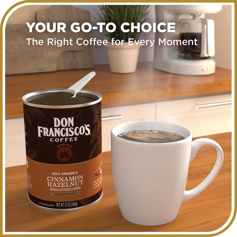 Medium roast Don Francisco's coffee ready for a balanced cup.
