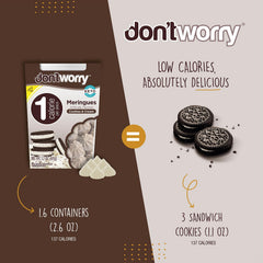 Close-up of Don't Worry meringue cookie texture, delicate and airy.