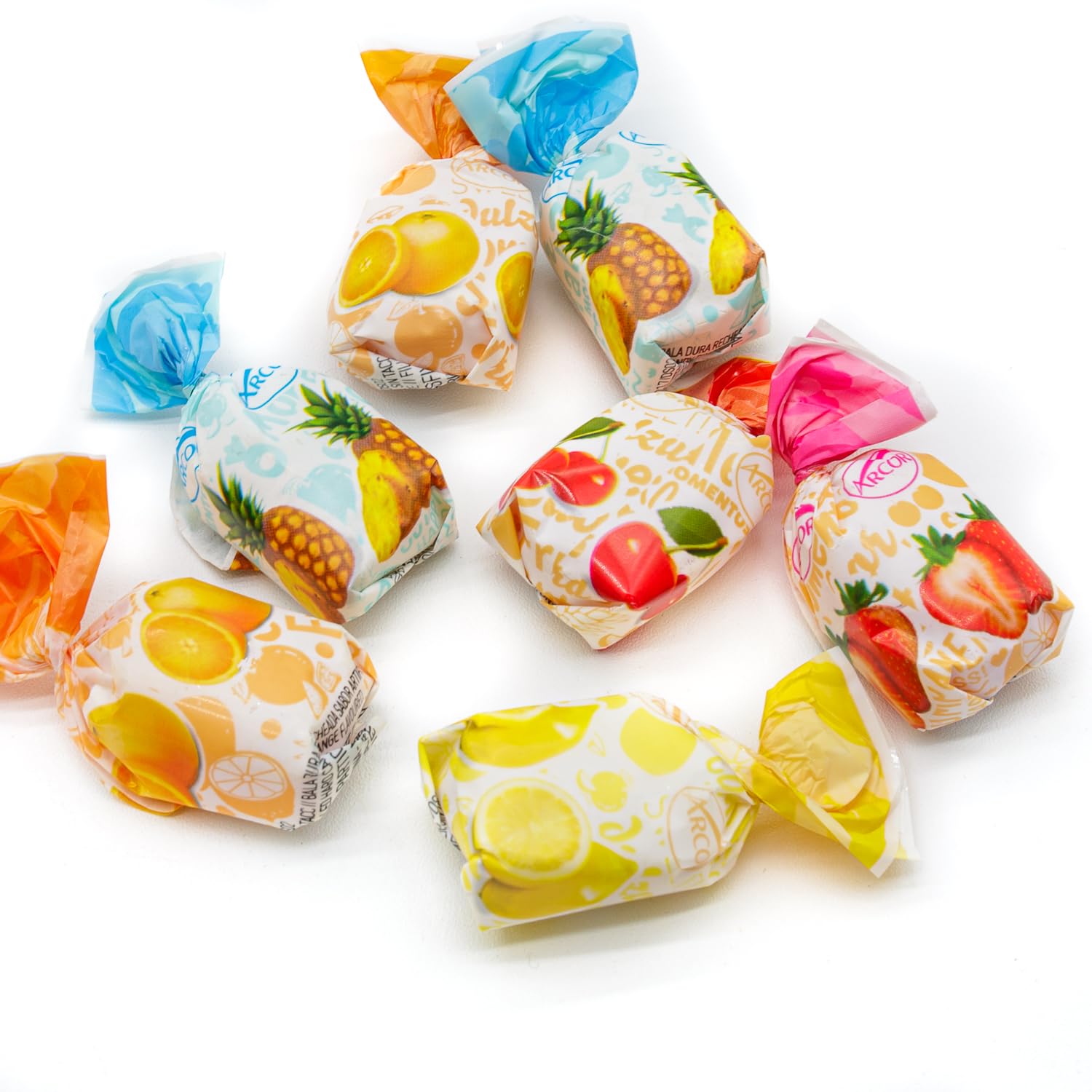Donty-Tonty Arcor fruit filled candy with pineapple filling for tropical notes.