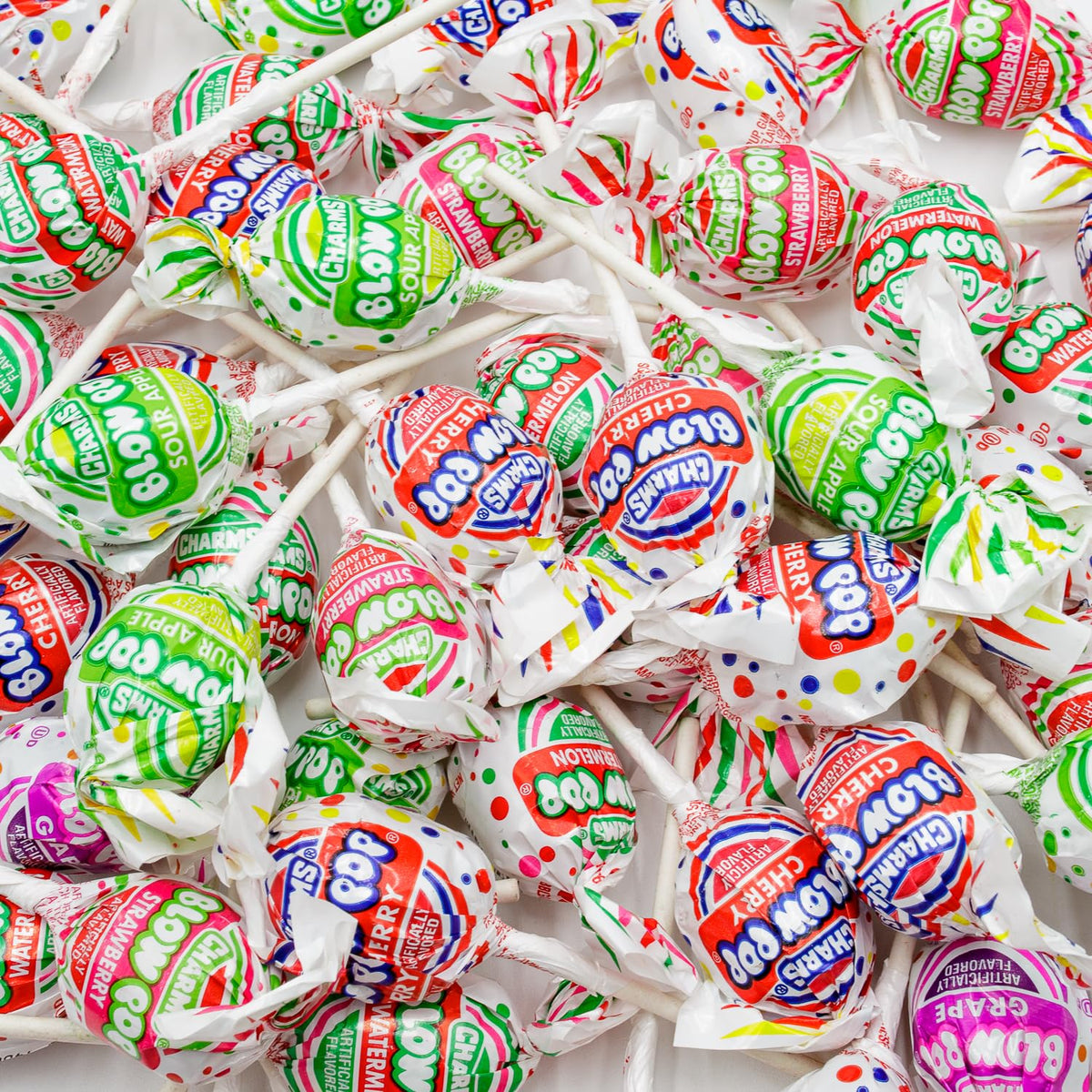 Donty-Tonty blow pops with bubble gum center, clearly visible in a stand-out bag.