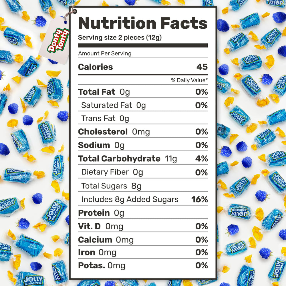 Donty-Tonty Blue Raspberry individually wrapped candies for clean handling and portion control