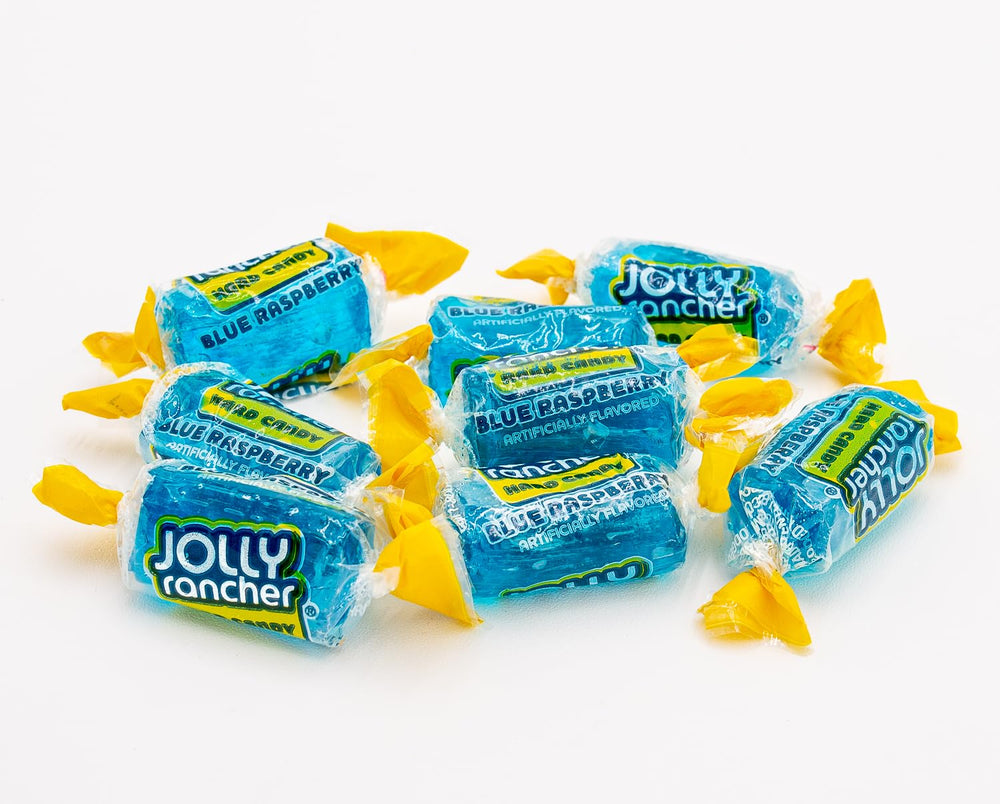 Donty-Tonty blue raspberry candy ready in a display bowl for guest enjoyment