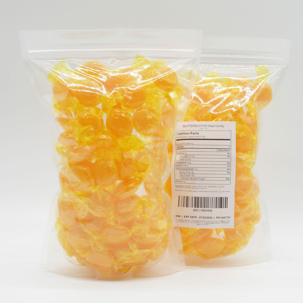 Donty-Tonty butterscotch discs individually wrapped for fresh on-the-go snacking
