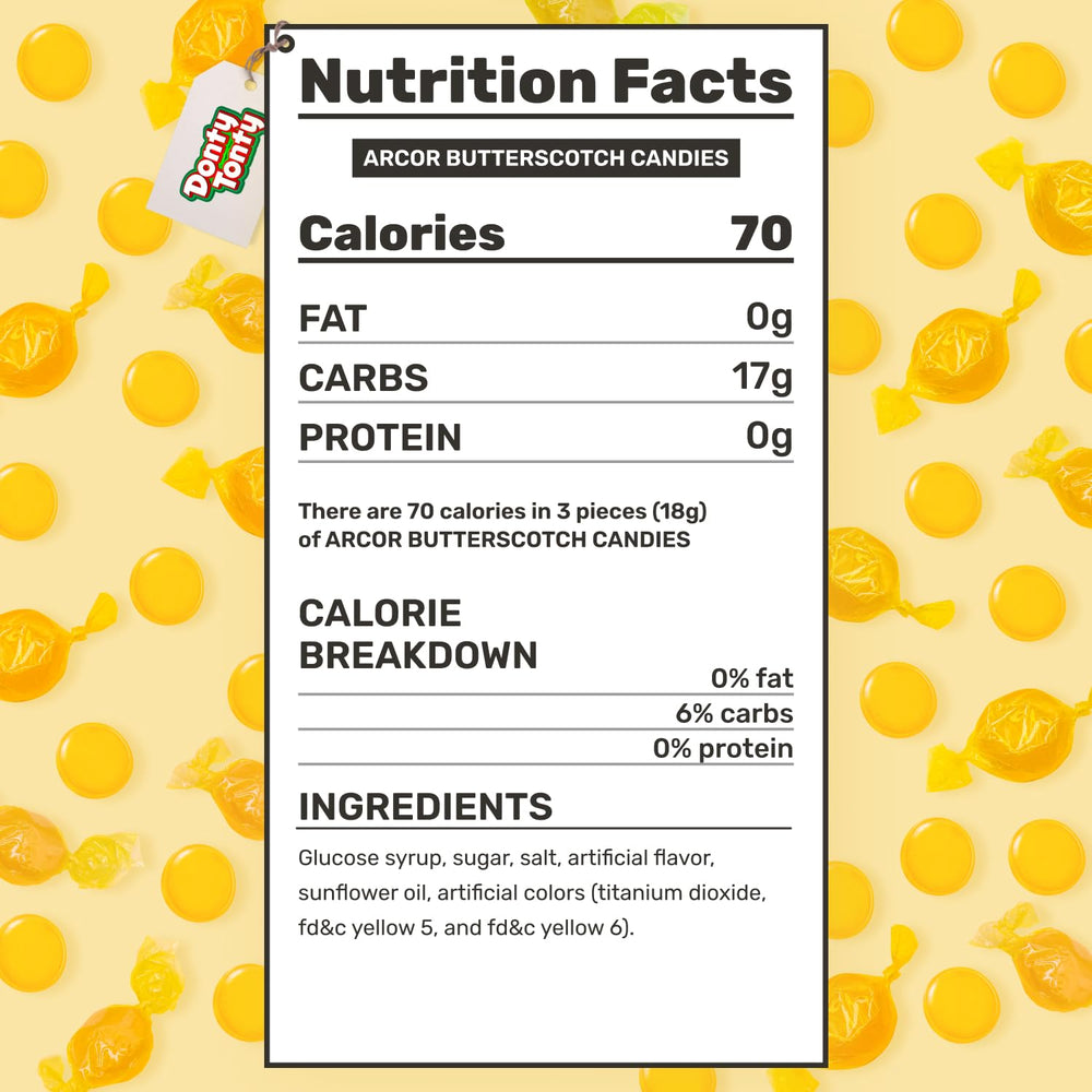 Donty-Tonty Butterscotch fresh-pack ensures quality from shelf to snacking.